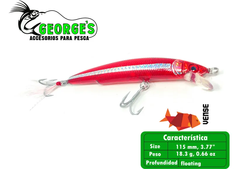 Big Bang Minnow Lure, Red Party, Vense